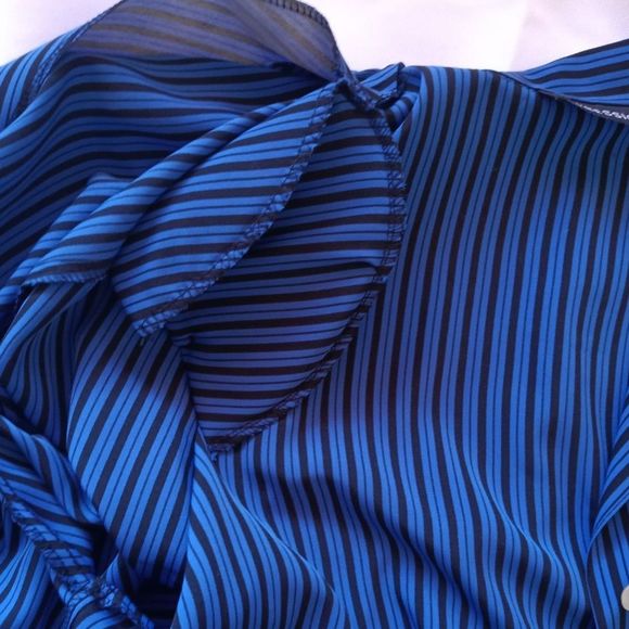 NWT Vintage Impressions Button Down Stripes Blouse Shoulder Pads Medium - Picture 8 of 10